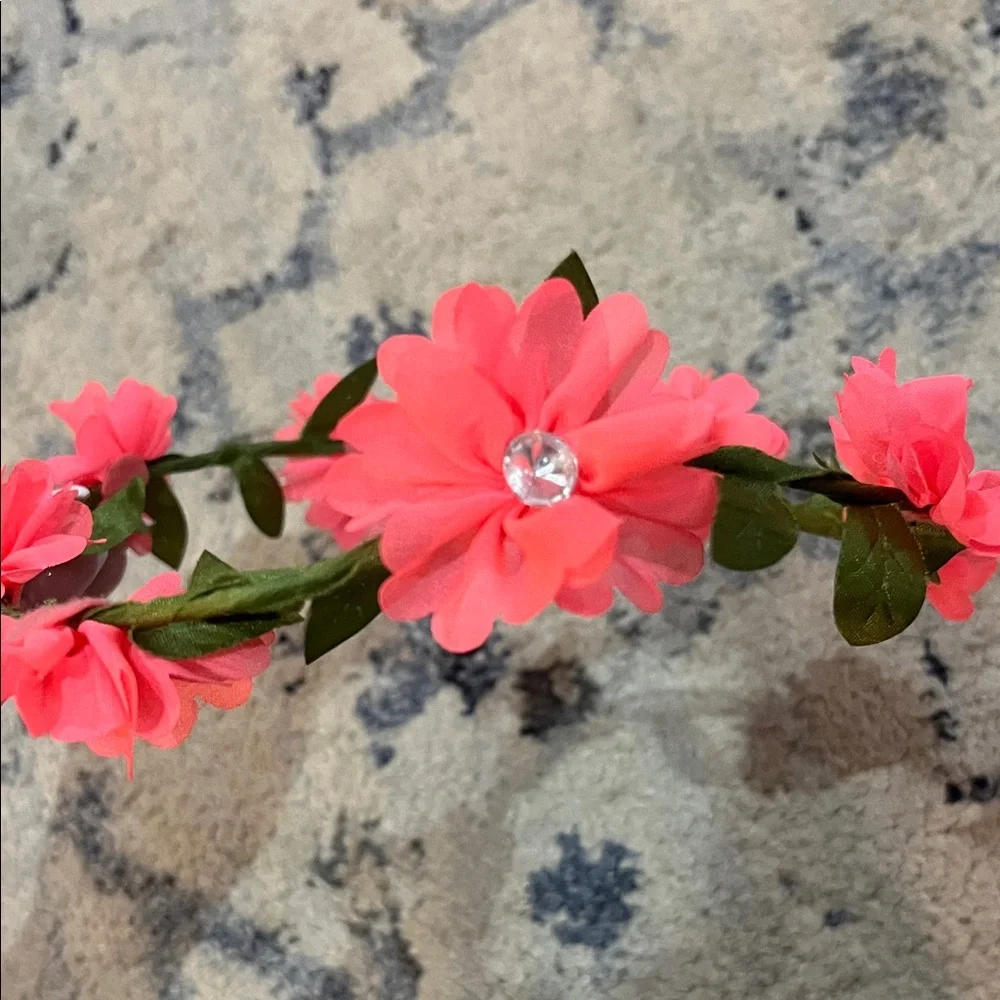 Claire's Pink Floral Hair Wreath